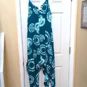 Teal Tie-Dye Dress 1X